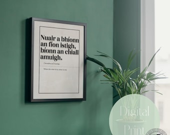 Irländskt ordspråkstryck: Seanfhocail Gaeilge, Irish Blessing (Digital Nedladdning)