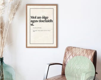 Irish Proverb Print: Gaeilge Blessing, Home Decor (Digital Download)