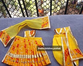 Bandhani lehariya poshak for radha krishna / thakurji / yugal sarkar