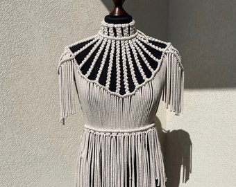 Haut en macramé, vêtements de fête, haut de plage, robe en macramé