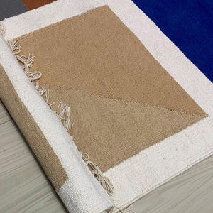 Handwoven Cotton Bohemian Area Rug  Moroccan Style Living Room Decor Vintage Style Cotton Rug Eco-Friendly Large Area Rug for Bedroom Modern