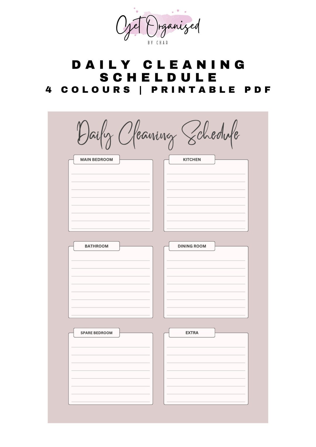 Cleaning Schedule Printable | Simplify Your Cleaning Routine | Cleaning ...