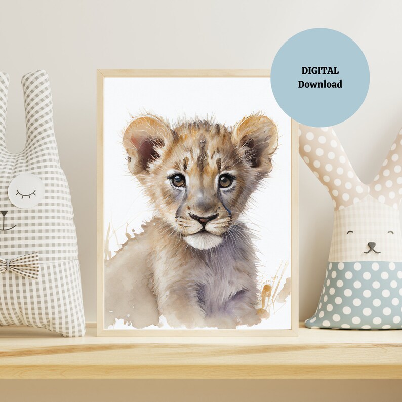 Cub Prints Lion Cub Print Digital Prints Printable Wall Art Nursery Wall Decor ...