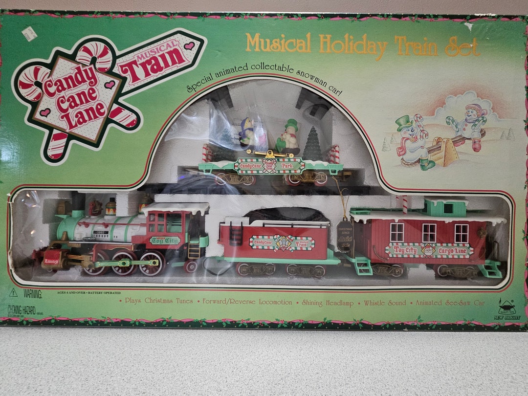 Candy Cane Lane Musical Christmas Train in Original Box SEE Etsy