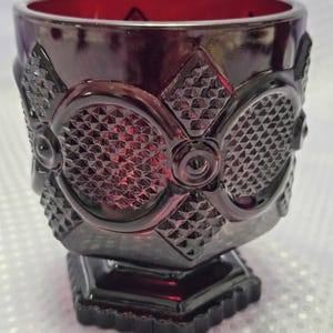 Avon Ruby Red 1876 Cape Cod Collection - (1) Footed Glasses 3.75&quot; T x 3.25&quot; W - see description for condition