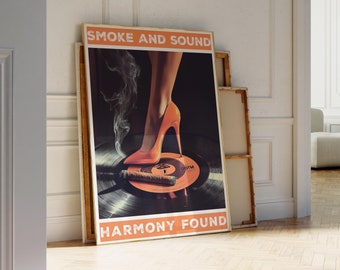 Vintage Vinyl Record Print: Orange Heels, Retro Music Poster (Digital Download)