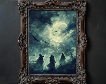 Gothic Wizard Print: Dark Fantasy Castle Wall Art (Digital Download)