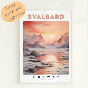 Svalbard Poster, Svalbard Print, Norway Travel Poster, Norway Wall Art Print, Svalbard Home Decor, Svalbard Travel Gift, Svalbard Wall Art
