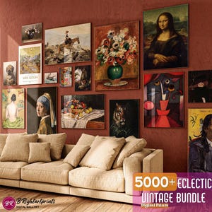 5000 Eclectic Gallery Wand Kunstdrucke Download, Mega Bundle Wand Kunstdrucke, Trendy Now druckbare Wandkunst, Vintage Mega Bundle Wandkunst