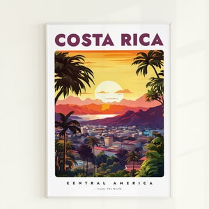 Costa Rica Print, Costa Rica Poster, Costa Rica Wall Art, Central America Prints, Central America Poster, Central America Travel Artwork