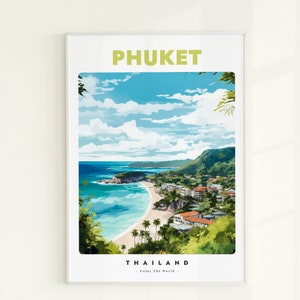 Phuket Travel Poster, Phuket Wall Art, Phuket Travel Print, Thailand Poster, Phuket Landscape Print, Thailand Travel Poster, Beach Decor