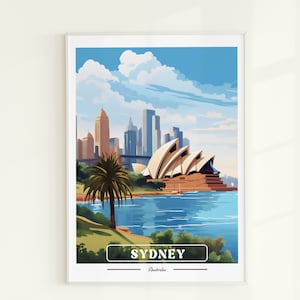 Sydney Travel Print, Prints of Australia, Sydney Wall Art, Sydney Poster Print, Australia Poster, Sydney Art Print, Illustration Digital Art