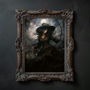 Gothic Witch Print: Dark Fantasy Sorceress, Moody Cottagecore (Digital Download)