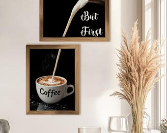 Modern Coffee Poster Set: Cappuccino Art Prints (Digital Download)