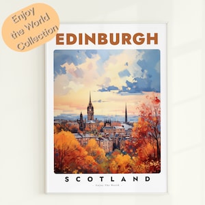 Edinburgh Poster, Edinburgh Print, Scotland Print, Edinburgh Wall Decor, Scotland Digital Paint, Edinburgh Travel Gift, Scotland Home Decor
