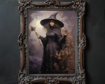 Dark Fantasy Sorceress Art Print: Gothic Witch Digital Decor (Digital Download A1-A6)