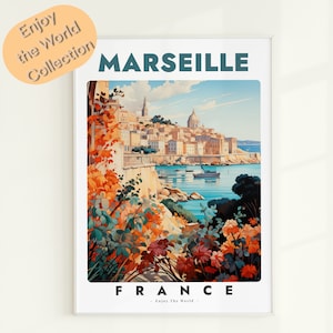 Impression Marseille, affiche Marseille, art mural imprimable France, art mural Marseille, affiche France, décoration murale Marseille, cadeau de voyage Marseille