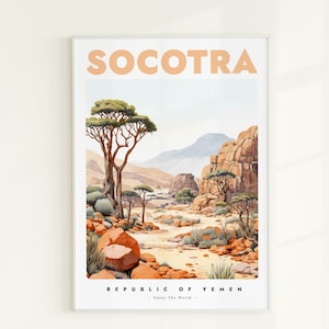 Socotra Island Travel Poster , Socotra Travel Print, Yemen Print, Socotra Island Wall Decor, Yemen Painting Gifts, Middle East Home Decor