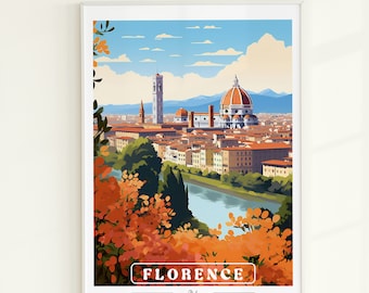 Florenz Italien Print: Stadtbild Reise Poster (Digitaler Download)