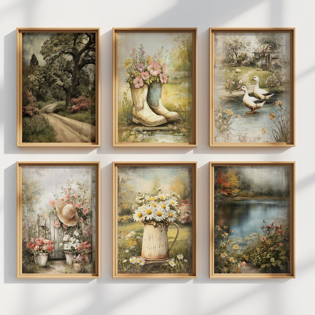 rustic cozy kitchen art prints under $7 shipped |... 6 Piece Rustic Kitchen Wall Art Digital Prints Farmhouse Decor - Etsy