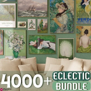 4000 Eclectic Bundle Wall Art Prints, Green Bundle Wall Art Print, Eclectic Vintage Poster Art, Vintage Mega Bundle Wall Art, Green Wall Art