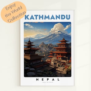 Kathmandu Print, Kathmandu Poster, Kathmandu Travel Gift, Kuala Lumpur Wall Art, Nepal Poster, Kathmandu Wall Decor, Nepal Travel Gift