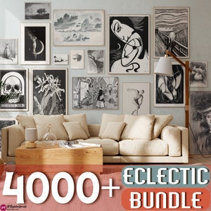 4000 Eclectic Prints, Art Prints Mega Bundle, Eclectic Vintage Art Prints, Wall Decor Bundle, Printable Wall Art Bundle, Eclectic Gallery