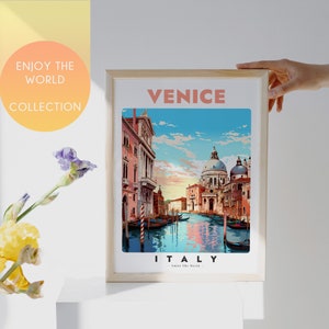 Venice Print, Venice Travel Poster, Italy Travel Poster , Landscape Wall Decor, Digital Download Prints, Europe Prints, Retro Travel Art