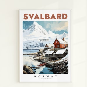 Svalbard Poster, Svalbard Print, Norwegen Reise Poster, Norwegen Küste Poster, Norwegen Wand Kunst, Svalbard Reise Malerei, Digitaldruck