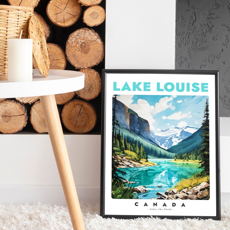 Lake Louise Wall Art, Lake Louise Poster, Banff National Park Poster, Canada Digital Print