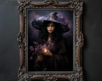 Sorceress Gothic Art Print: Dark Academia Witch Poster (Digital Download)