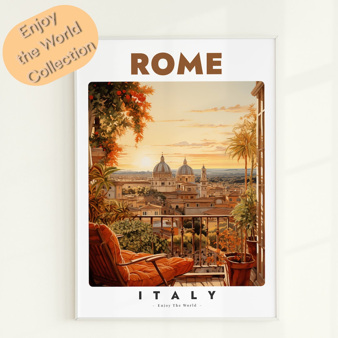 Window View Poster Rome Rome Poster, Rome Print, Rome Wall Art, Rome Home Decor, Italy Travel ...