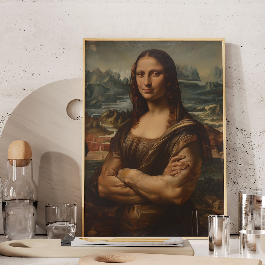 Muscular Mona Lisa Retro Gym Art Print (digital Download) - Etsy