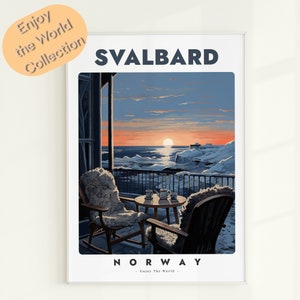Svalbard Print, Svalbard Poster, Norway Travel Poster, Norway Wall Art , Svalbard Home Decor, Svalbard Travel Gift, Svalbard Balcony View