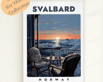 Svalbard Balcony View Print: Norway Travel Poster (Digital Download)