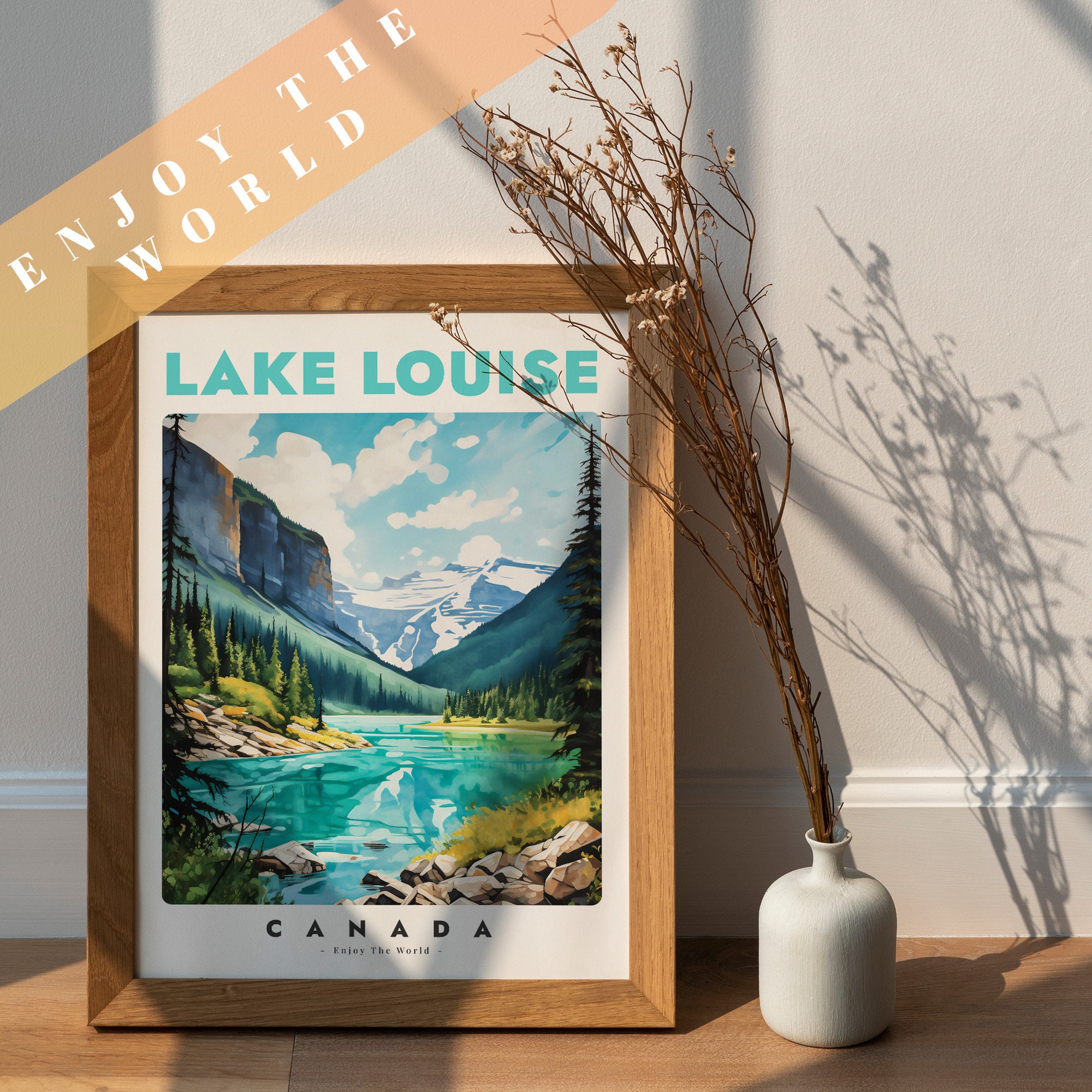 Lake Louise Wall Art, Lake Louise Poster, Banff National Park Poster, Canada Digital Print