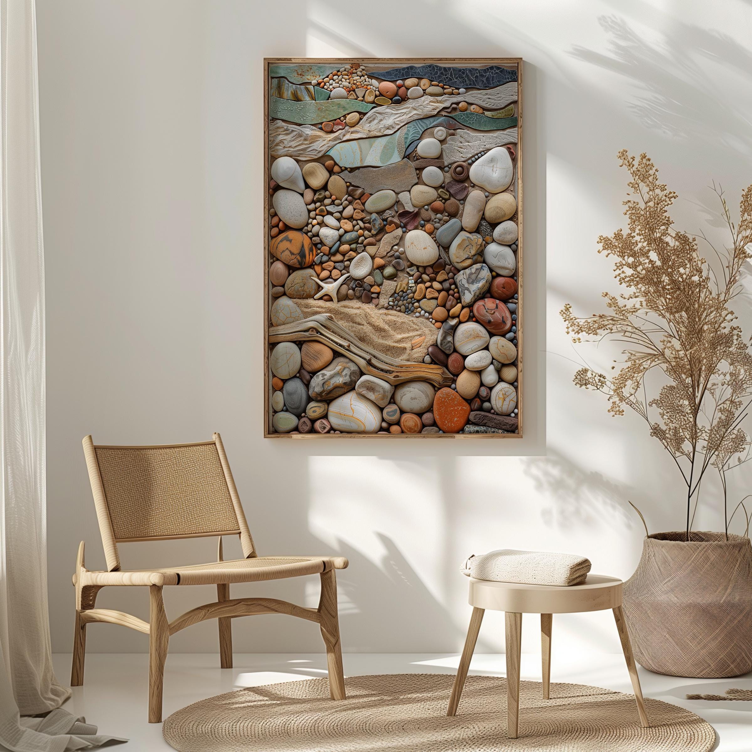 Beach Stones Wall Art, Coastal Pebble Decor (digital Download) - Etsy