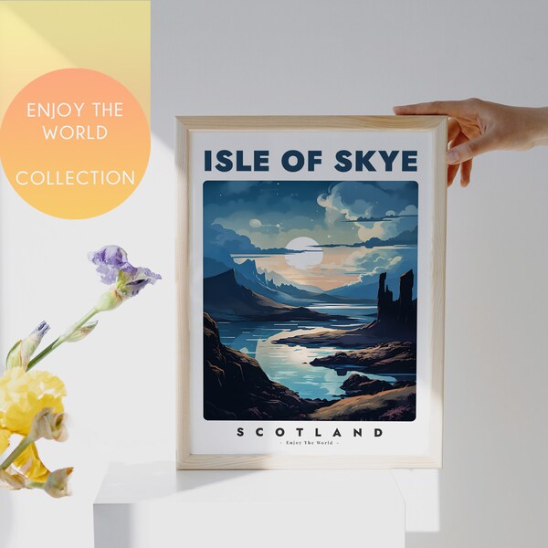 Isle of Skye Print, Isle of Skye Poster, Isle of Skye Wall Art, Scotland Painting, Europe City Poster, Scotland Travel Poster, Wall Art Gift