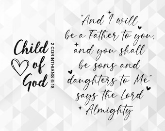 Enfant de Dieu SVG, Christian SVG, Religieux SVG, Dieu SVG, Inspiration SVG, Jésus SVG, Bible Verse SVG, Faith SVG, Cut Files, Cricut, Png, Svg