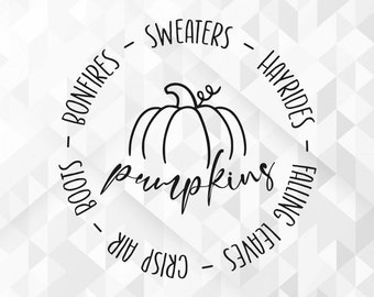 Fall Things Circle SVG, Welcome Fall Svg, Autumn Svg, Fall Quote for Shirts Svg, Fall Svg, Fall Vibes Svg, Cut Files, Cricut, Png, Svg