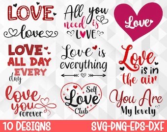 Love SVG Bundle, Valentinstag Svg, Valentinstag Svg, Herz Svg, Love Plotterdatei, Cricut, Silhouette, Png, Svg, Eps, Dxf