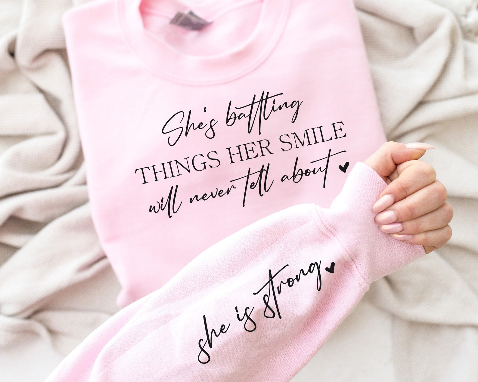 She's Battling Things Her Smile SVG, Inspirational Svg, She is Strong