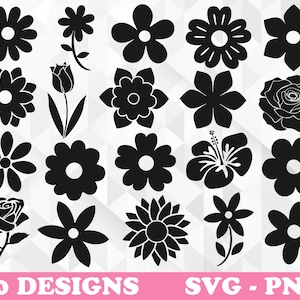 Blumen-SVG-Bundle, Blumen-Svg, Frühling, Blumen-Designs für Hemden, Blumen-Bundle-Svg, Blumen-Schnittdateien, Cricut, Png, Svg Bild 1