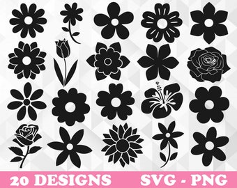 Flower SVG Bundle, Flowers Svg, Spring, Flowers Designs for Shirts, Flower Bundle Svg, Flower Cut Files, Cricut, Png, Svg