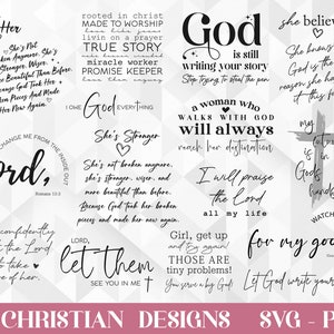 Christliches SVG-Bundle, motivierende Zitate SVG, Bibelvers SVG, Gott SVG, Jesus SVG, Glaube SVG, katholisches SVG, geschnittene Dateien, Cricut, Png, Svg