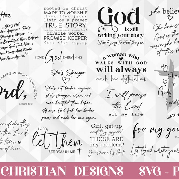 Christian SVG Bundle, Motivational Quotes Svg, Bible Verse Svg, God Svg, Jesus Svg, Faith Svg, Catholic Svg, Cut Files, Cricut, Png, Svg