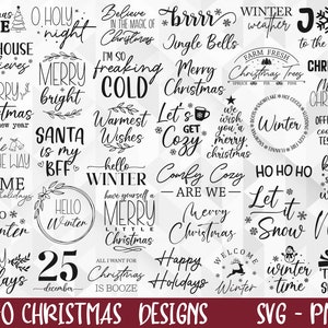 Noël SVG Bundle, hiver Svg, joyeux Noël Svg, bienvenue hiver Svg, flocon de neige Svg, temps de Noël Svg, couper des fichiers, Cricut, Png, Svg
