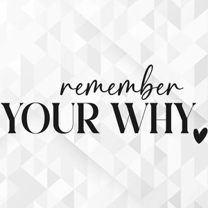 Remember Your Why SVG, Happiness Svg, Positive Quote Svg, Inspirerende Svg, Love Yourself Svg, Wees aardig Svg, Cut Files, Cricut, Png, Svg