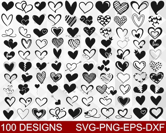 Heart SVG Bundle, Hearts Svg, Valentine's Day Svg, Heart Cut Files, Cricut, Silhouette, Png, Svg, Eps, Dxf