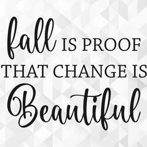 L'autunno è la prova che il cambiamento è bello SVG, Welcome Fall Svg, Autumn Svg, Fall Quote for Shirts Svg, Fall Svg, Cut Files, Cricut, Png, Svg